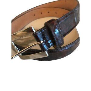 Avignon Women’s Faux Snake Genuine Leather Belt Silver Tone Buckle Medium USA
